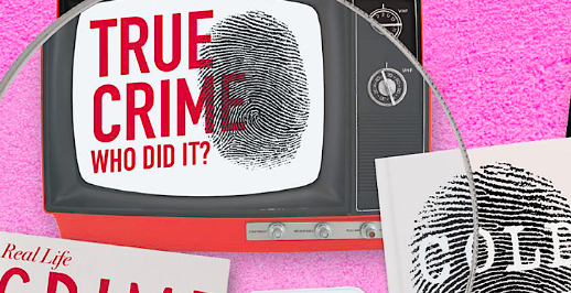 Collage of media with true crime written on it