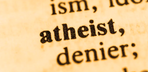 Text reading atheist in bold 