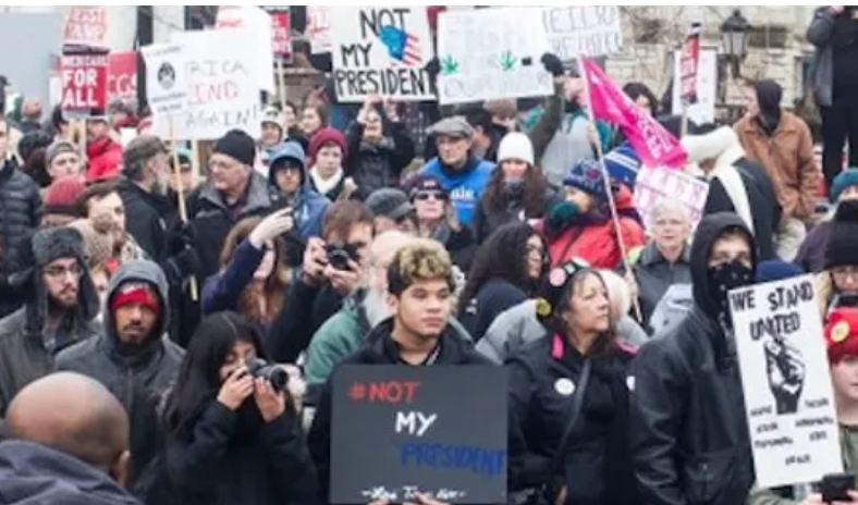 Crowd of protestors