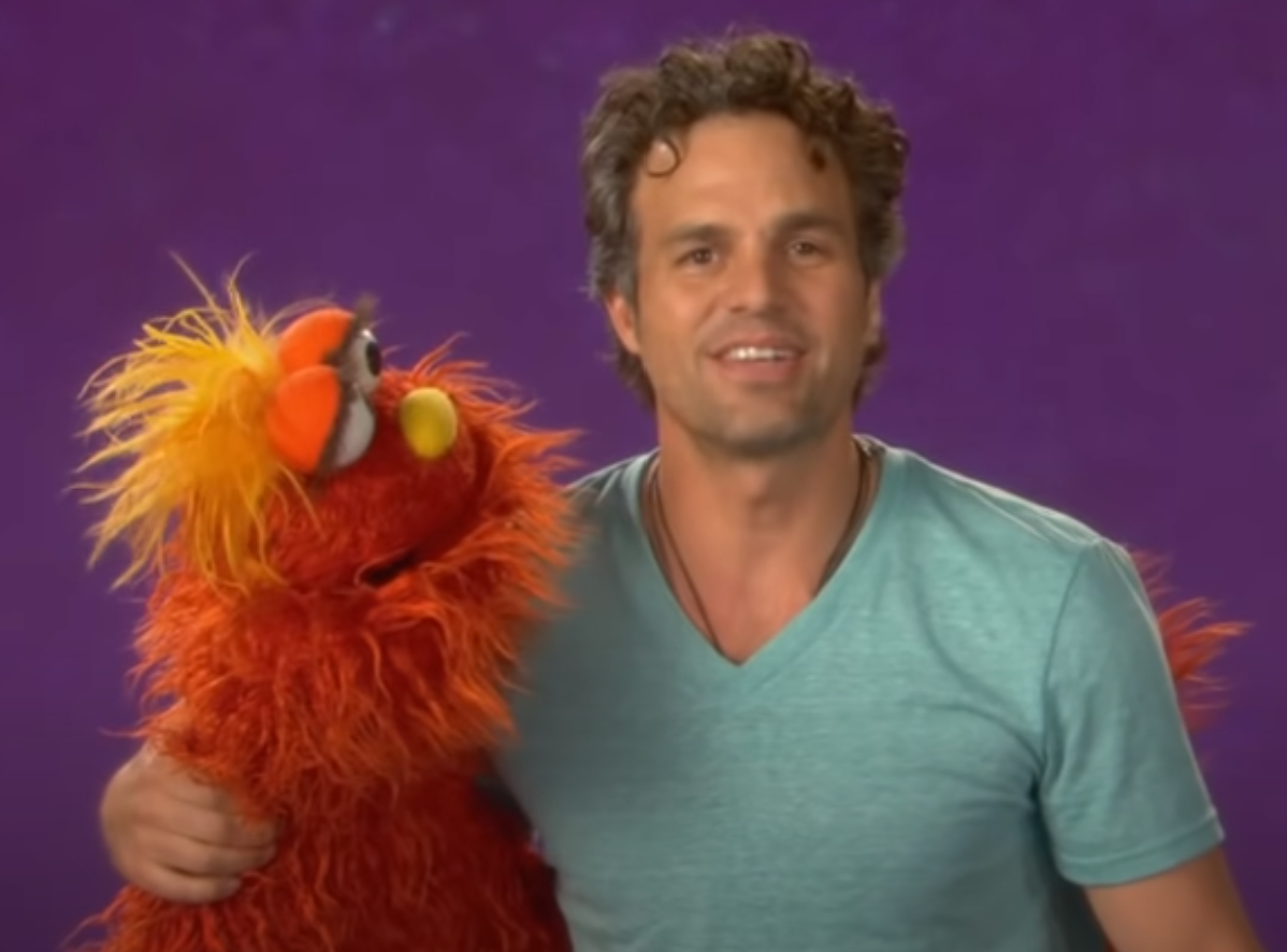 Mark Ruffalo and puppet