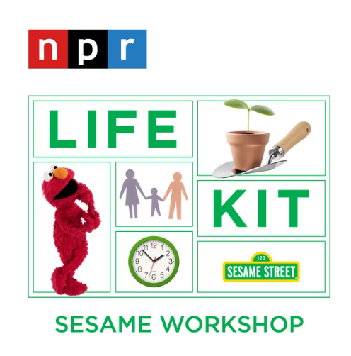 NPR Life Kit cover image - has clock, Elmo, sesame street logo and a plant