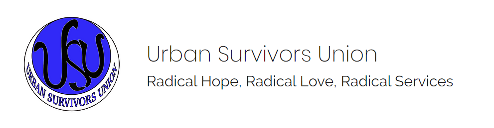 Urban Survivors Union logo: Radical Hope, Radical Love, Radical Services