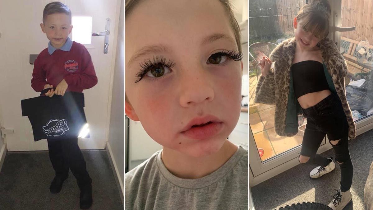 Three pictures of Logan, the transgender  child